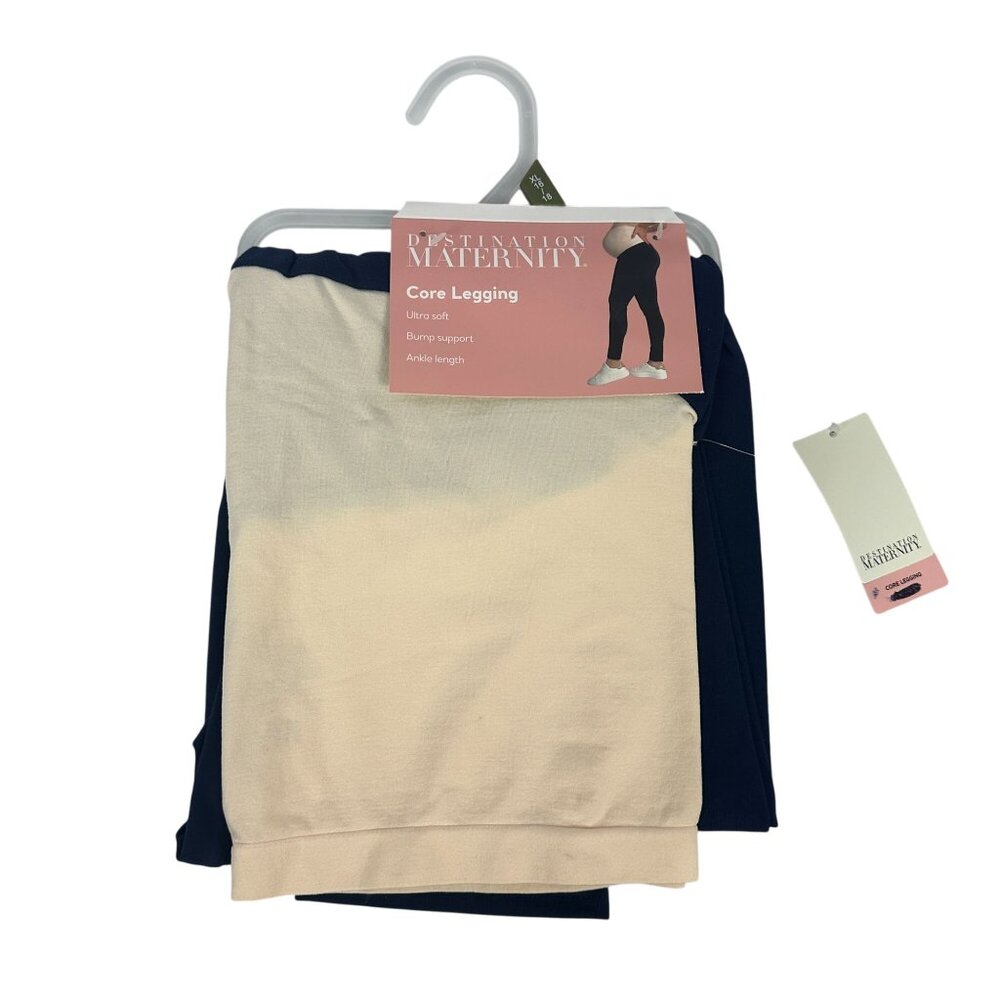 Destination Maternity Core Legging Bump Support Ultra Soft Ankle Length XL Peaco